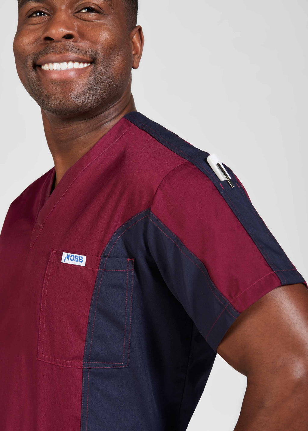 Product - Men's Two Tone Scrub Set With 8 Pockets