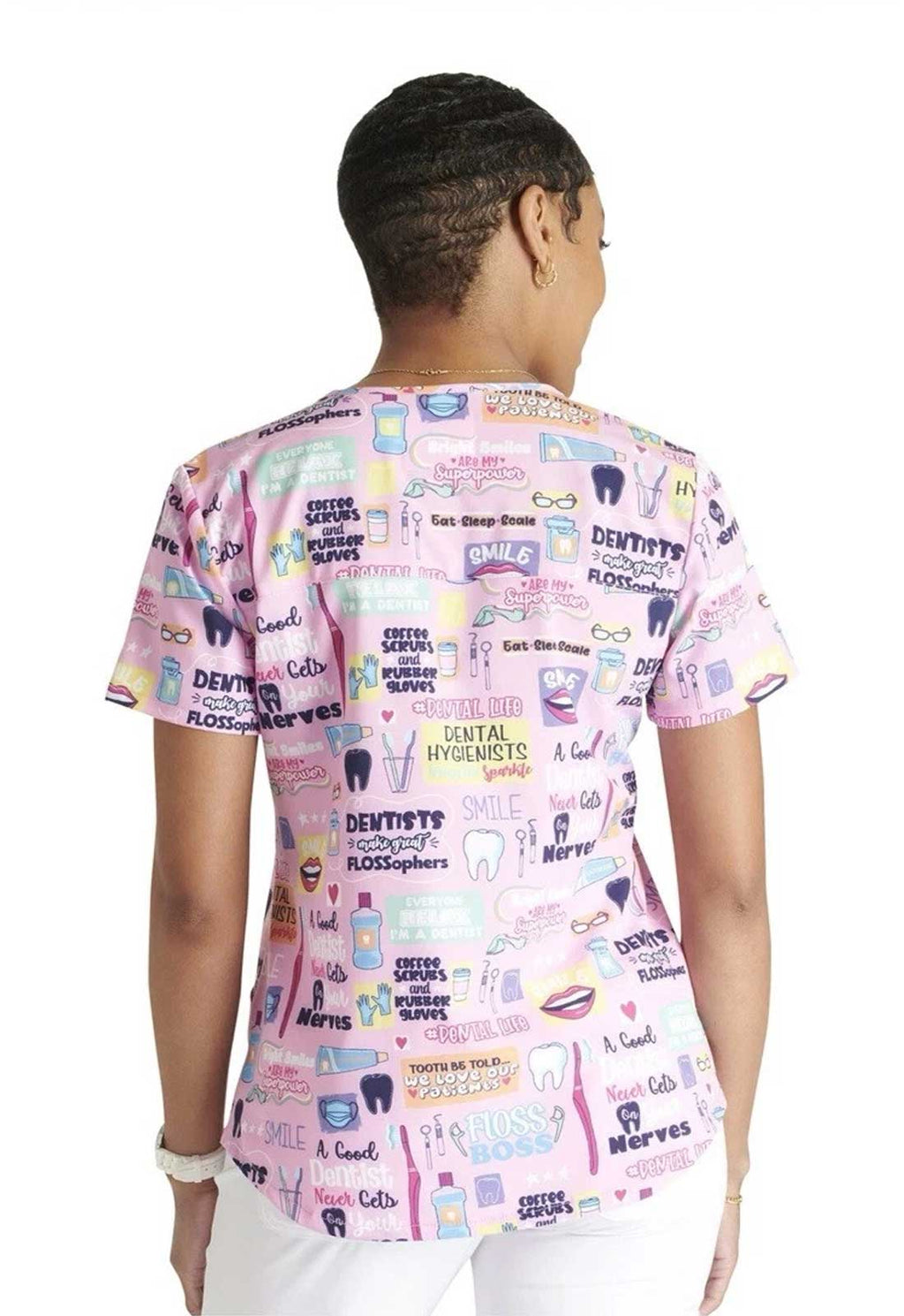 Product - M-Printed V-Neck Scrub Top