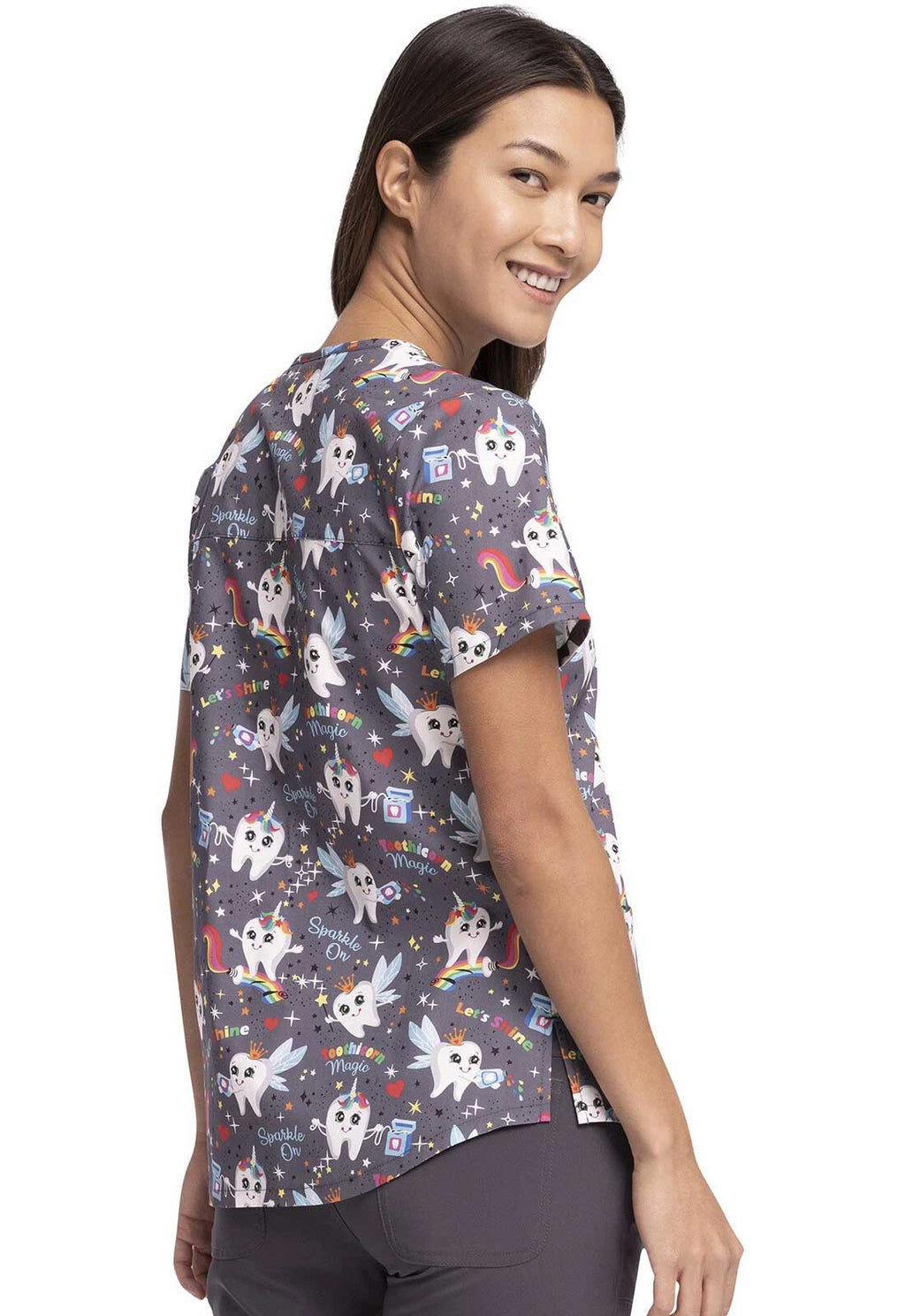 Product - L-Printed V-Neck Scrub Top
