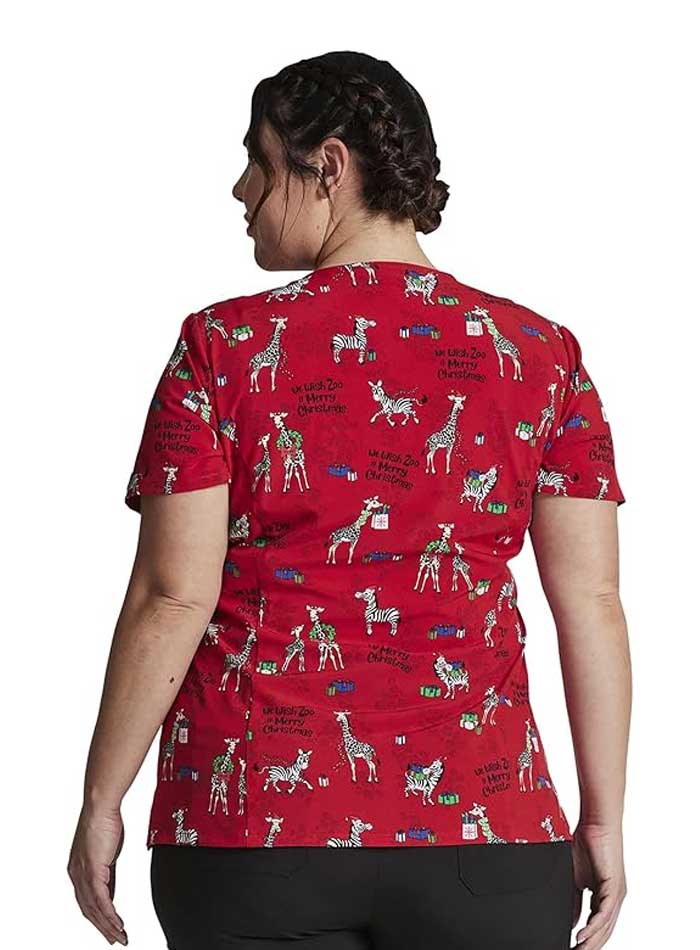 Product - L-Printed V-Neck Scrub Top