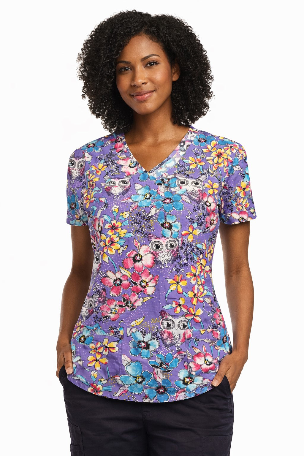 Product - S-Printed V-Neck Scrub Top