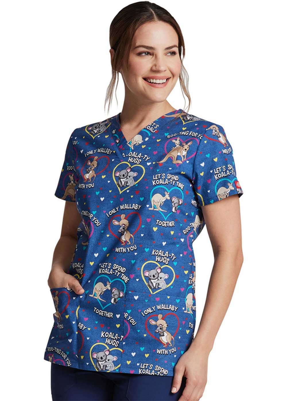 Product - XL-Printed V-Neck Scrub Top