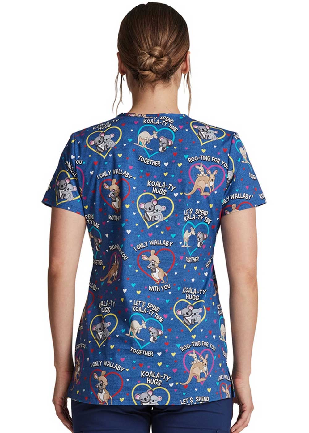 Product - XL-Printed V-Neck Scrub Top