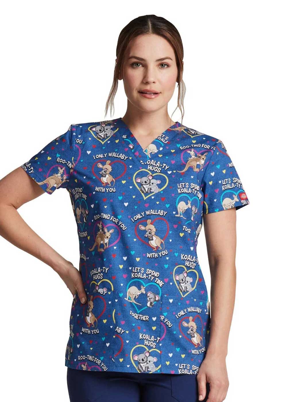 Product - XL-Printed V-Neck Scrub Top