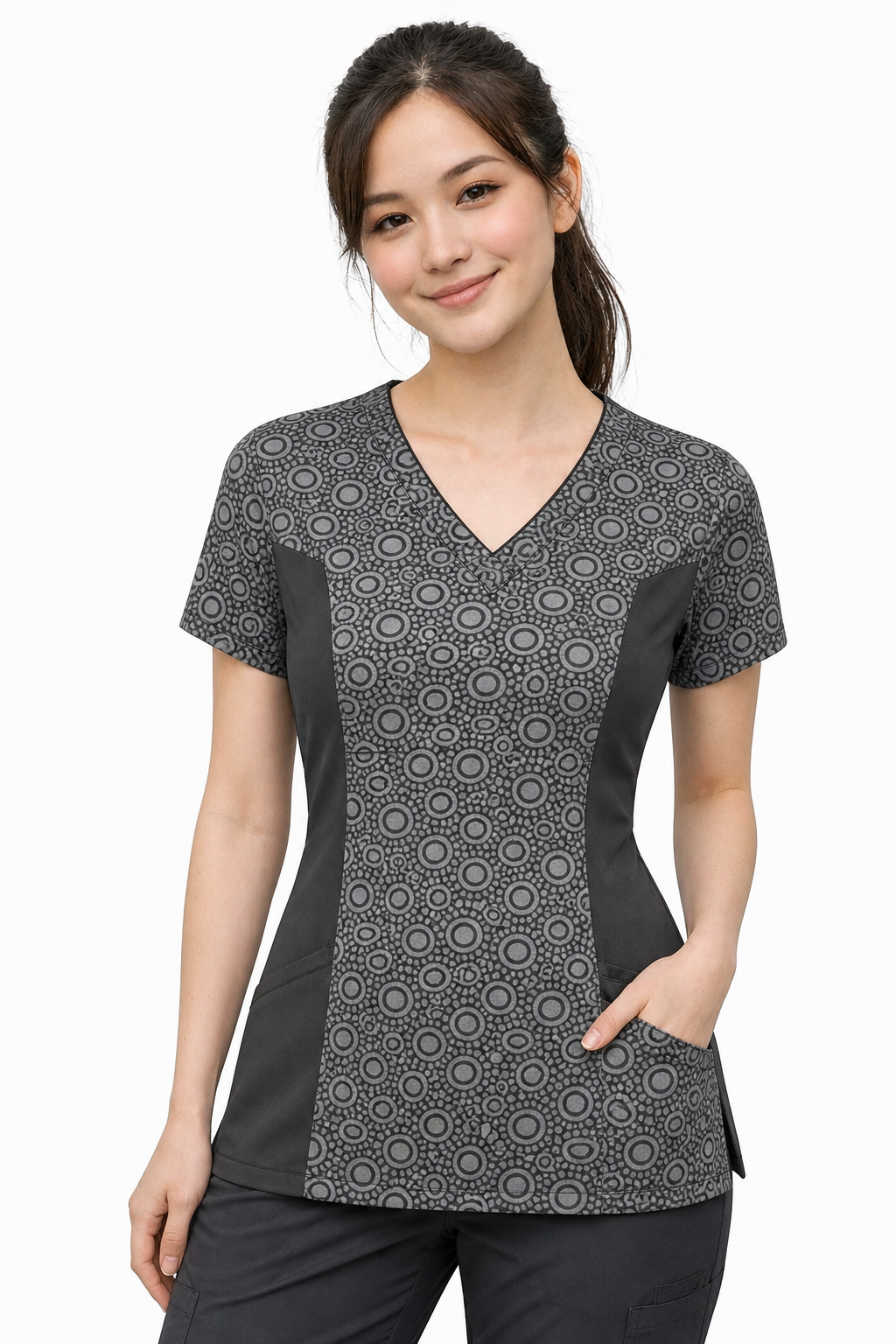 Product - XS-Printed V-Neck Scrub Top
