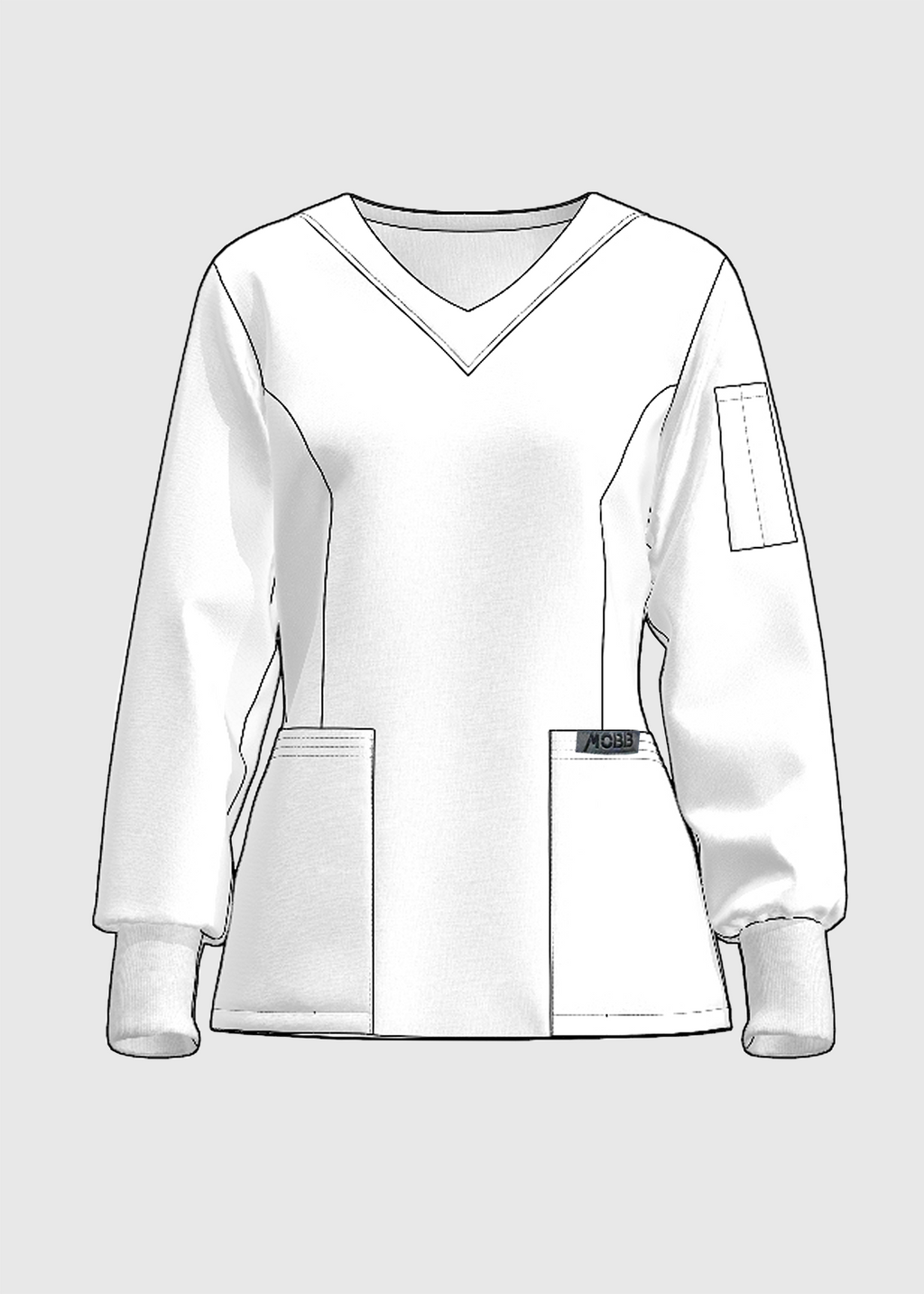 Product - The Katrina - Full-Sleeve Stretch V-Neck Scrub Top