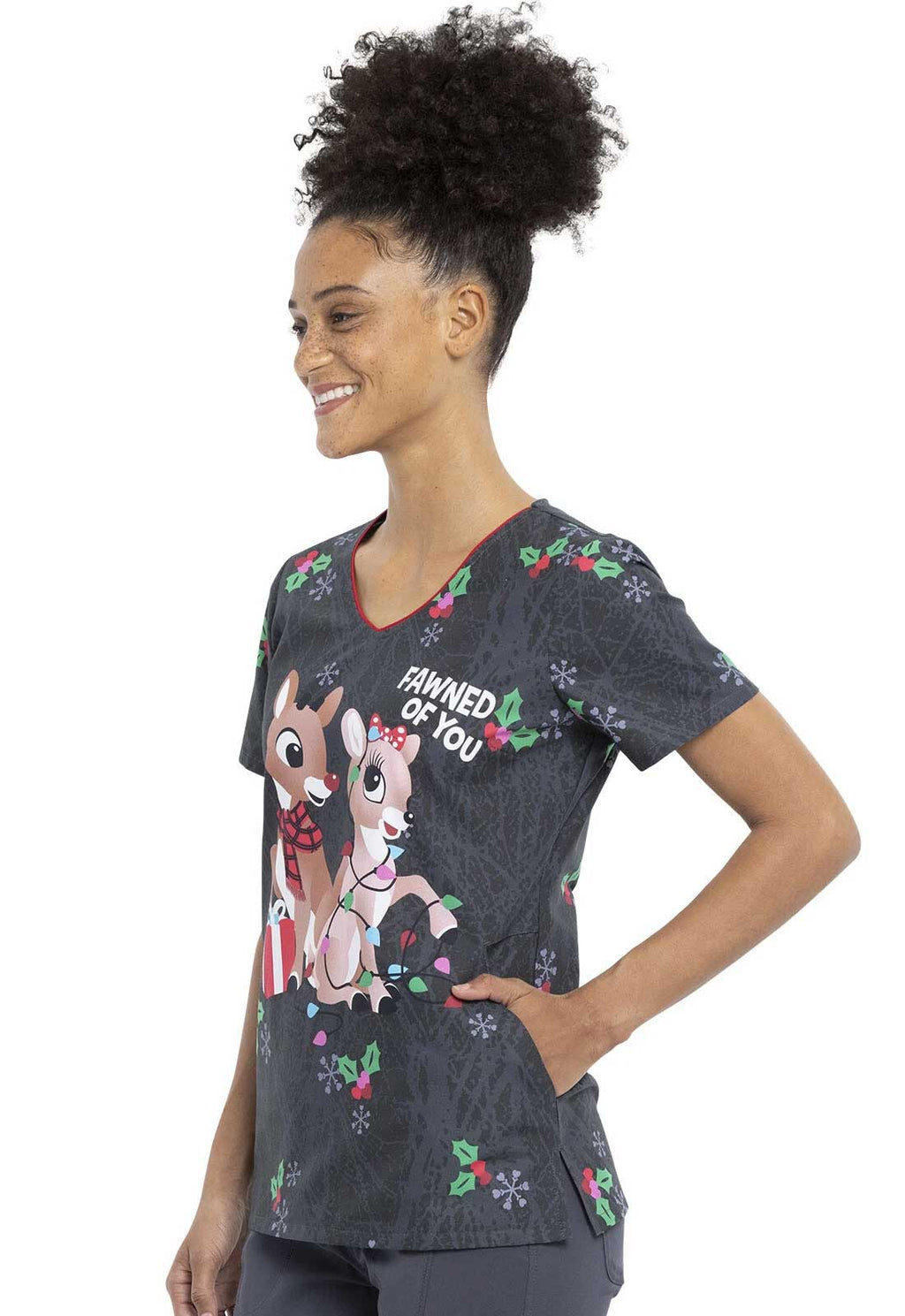 Product - L-Printed V-Neck Scrub Top