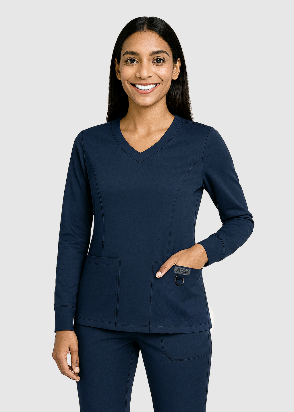 Product - The Katrina - Full-Sleeve Stretch V-Neck Scrub Top