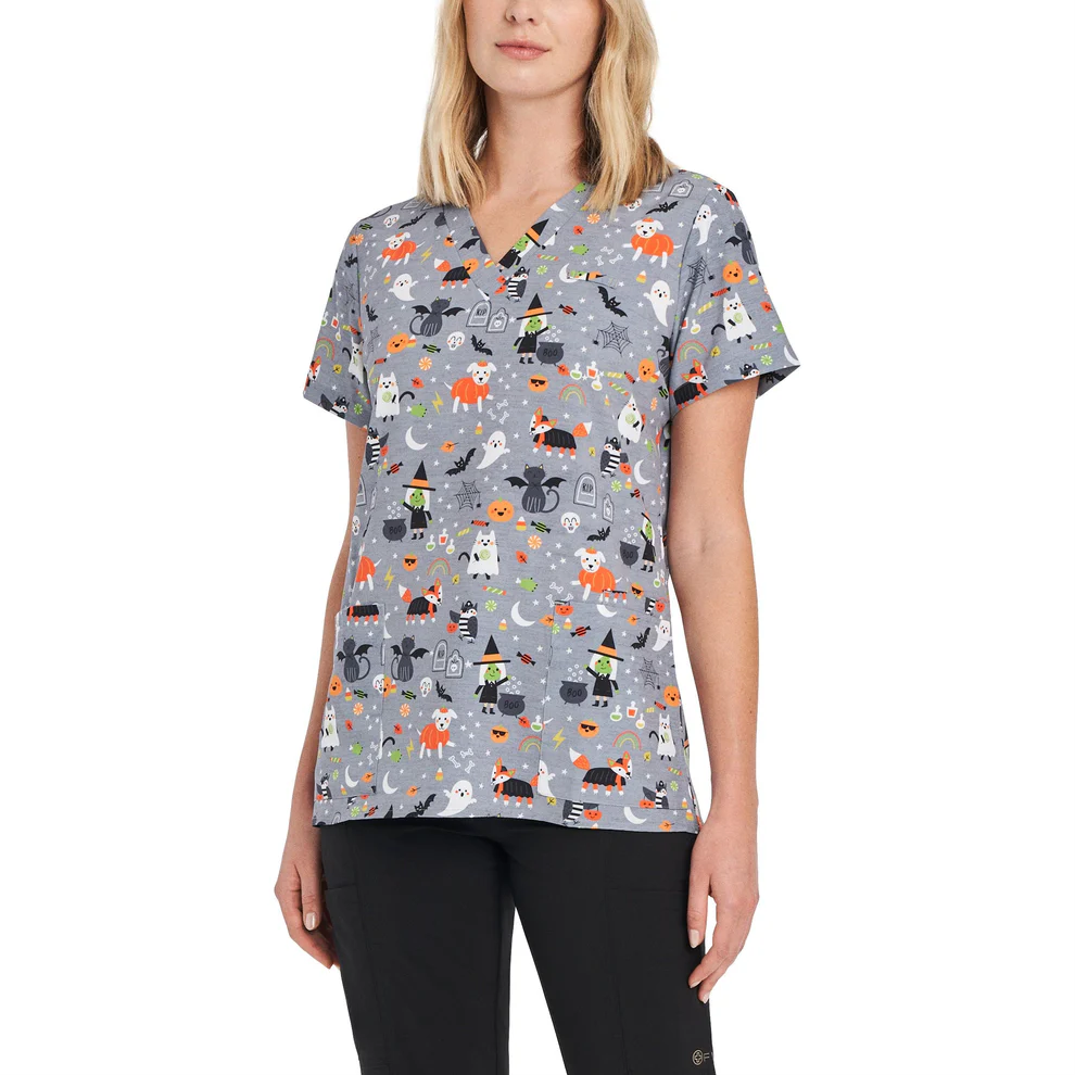 Product - M-Printed V-Neck Scrub Top