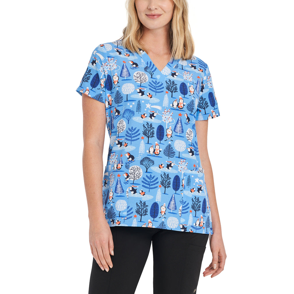 Product - L-Printed V-Neck Scrub Top