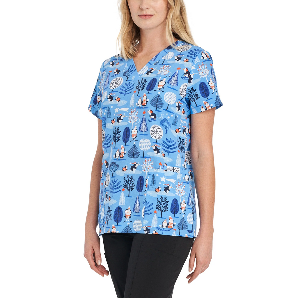 Product - L-Printed V-Neck Scrub Top