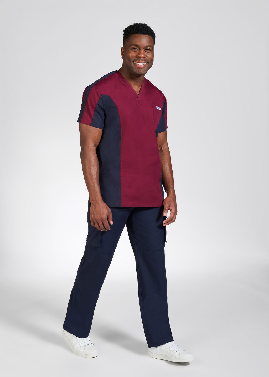 Product - Men's Two Tone Scrub Set With 8 Pockets